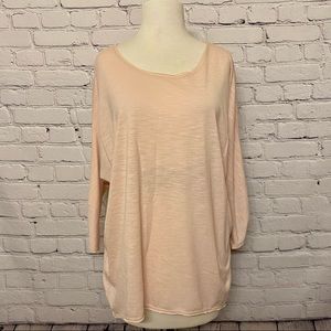 Charming Charlie Women’s Casual 3/4 Sleeve Pink Tee Size XL
